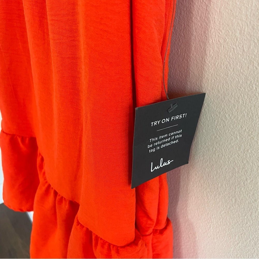 Lulus Always A Cutie Orange Tie-Back Mini Dress Size Small - Picture 5 of 14